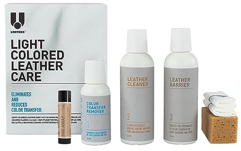 REALLaxx Lederreiniger-Set für helles, pigmentiertes Himolla Leder & Vinyl, inkl. Fleckenentferner-Stift + Schwamm + Pflegetücher, Pflege für Ledersofas, Sessel, Autositze, 7-tlg.