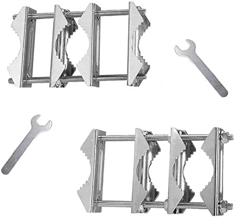 Tokiudeeir 2 PCS Double Antenna Mast Clamp V Jaw Block with Bolts Mast to Mast Clamp,Patio Umbrella Holder Heavy Duty Pole to Pole