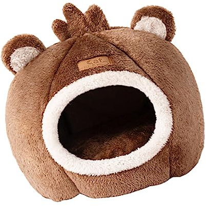 FONDOTIN 1stk Haustierbett Winterliches Katzenbett Katzenhaus Faltbares Katzenversteck Flauschiges Zeltbett Für Kleine Hunde Heimtierbedarf Papageiennest Selbsterhitzung Etagenbett Tuch