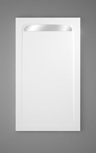 Strohm TEKA-Plato de Ducha ICON de resina, textura pizarra, anti deslizante, 160X80cm, Blanco.
