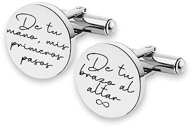 Soul | Gemelos Boda Acero Inoxidable Regalo Novio Padrino | De tu mano al altar