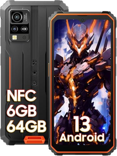 Blackview BV4800 (6GB+64GB/1TB) Outdoor Handy 5180mAh, 6.56 Android 13 Baustellenhandy, 13MP+5MP, Outdoor Smartphone Ohne Vertrag Günstig Dual SIM, NFC/Fingerabdruck/IP68&IP69K/GPS - 2 Jahre Garantie