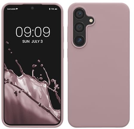 kwmobile Cover per Samsung Galaxy S24 Plus Custodia - Back Case per Caricatore Wireless - Antiurto e Flessibile in Silicone TPU - lilla color carne