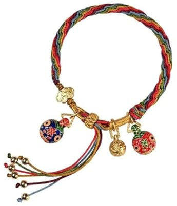 EFEMIR Pulsera De Atún De La Reencarnación, Elimina La Mala Suerte con Una Cuerda Colorida, Pulsera De Bestia Tragadora De Oro, Joyería Tibetana Tejida A Mano para Mujeres Y Hombres
