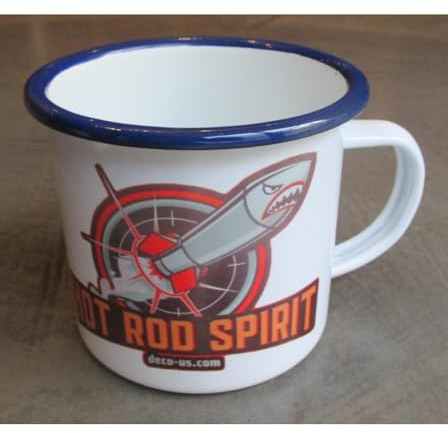 hotrodspirit - Emaille-Tasse Hot Rod Spirit Bombe Tasse emailliert 2 Logos