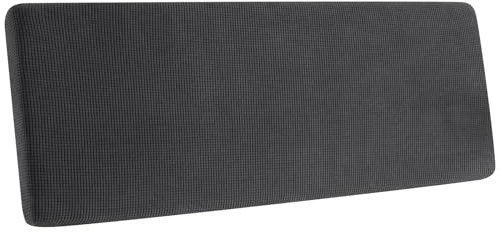 Housse de coussin de canapé extensible - Housse de coussin de canapé - Housse de coussin de siège - Tissu tartan antidérapant - Gris foncé - Coussin de dossier XL