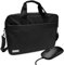 Atlantis Borsa notebook 15.6 pollici + Mouse USB, a tracolla modello Lisbona, imbottitura interna, tasca porta documenti, tasca esterna per accessori, fascia Trolley. Cinghia a tracolla, nero.