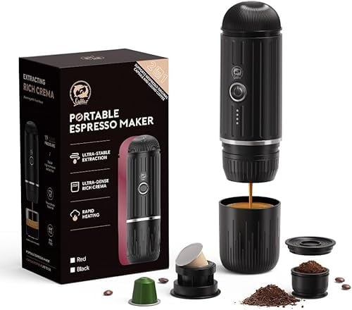 i Cafilas Portable Coffee Maker Travel Espresso Machine 120W, 19 Bar Pressure 7500mAh Rechargeable Battery Version Barista-Quality Coffee On the Go Portable Espresso Maker