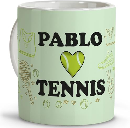 LolaPix Regalos para tenistas. Tenis hombre. Tenis de mujer. Regalos para deportistas. Tazas originales para regalar. Tazas personalizadas. Taza cerámica 330 ml. Tenis