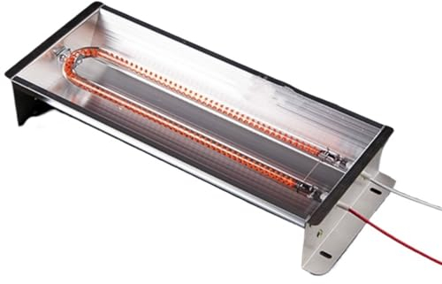 Microwave Oven Halogen tube1000W Different Length Heater Electric Element Carbon Fiber Barbecue Heating Tube with Lampshade (Color : 1200W, Size : L320 Models)