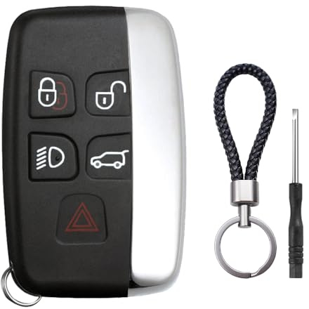 Key Fob Case for Range Rover Evouge Discovery Sport Velar Land Rover LR2 LR4 Jaguar XF XJ XJL XE F-Type F-PACE 2012 2013 2014 2015 2016 2017 2018 2019 5 Button Keyless Entry Key Shell Replacement