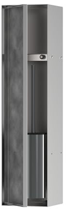 hansgrohe XtraStoris Rock - Einbau-Toilettenbürstenhalter mit Ablage & befliesbarer Tür, eingelassene Wandnische, WC-Bürstenhalter, Klobürstenhalter, Badezimmer Zubehör, Edelstahl gebürstet, 56060800