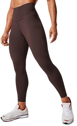 CRZ YOGA Women's 25'' Hugged Feeling High Waist Leggings Squat Proof Gym Workout Leggings Compression Yoga Pants Hot Fudge Brown 12