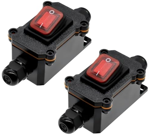 IP67 wasserdichter inline schalter kabelschalter 12V DC 20A DPST 4 polig 12v Schalter Kabelschalter Schnurschalter Ein und Aus Schalter (2PCS wasserdichter inline)