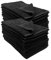 IC-collection Friseurhandtuch 12er Set Handtücher Schwarz - Farbecht (Indanthren) - 100% Baumwolle - 400g/m² (Frottee, 50 x 90 cm)