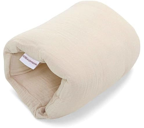 HOBEA-Germany Ministillkissen Arm-Stillkissen kleines Stillkissen für unterwegs Stillmuff Reisestillkissen in verschiedenen Designs, Modell: Musselin beige