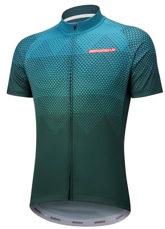 BERGRISAR Radtrikot Herren Kurzarm Rennrad Fahrrad Trikots, 8006dunkelgrün, Mittel
