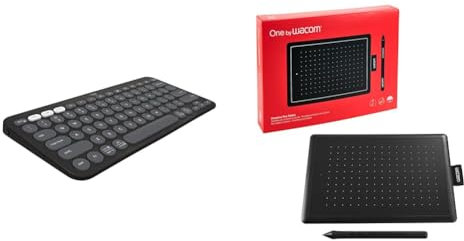 Logitech Pebble Keys 2 K380s and One by Wacom Tablet
