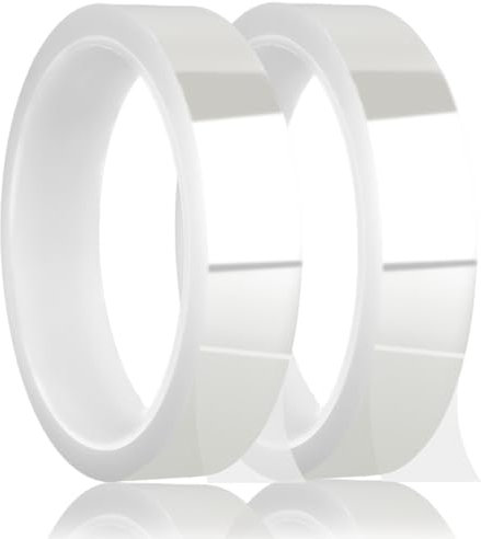 Prasacco 2 Rollen Hitzebeständiges Klebeband, PET Polyester Film Klebeband 33 m x 2 cm Wärmeband für Sublimation Keine Rückstände Thermo Klebeband für Thermotransferdruck und Wellenlöten (Transparent)