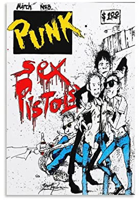 JINLIMAO Druck Auf Leinwand 50 * 70CM Senza Cornice Sex Pistols Band Music Pittura decorativa retrò vintage per la decorazione del soggiorno della camera da letto di casa
