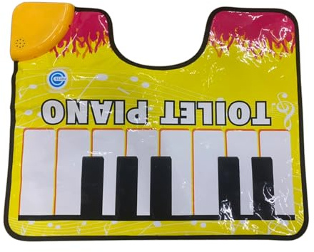 Tapis de toilette drôle tapis de toilette, tapis de bain pour enfants, dortoir, appartement, clavier, WC, piano, jouet