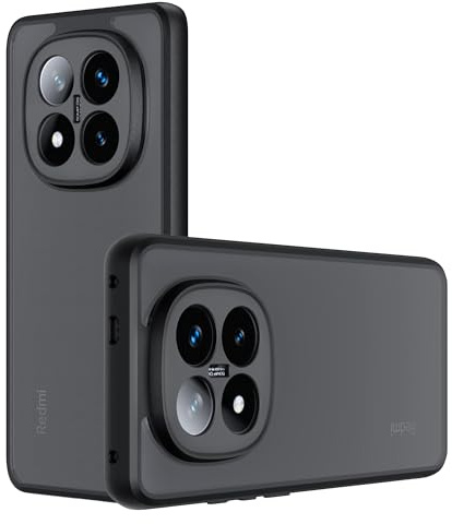 Lemxiee Case für Xiaomi Redmi Note 14 Pro Plus 5G & Note 14 Pro+ 5G hülle mit Anti-Fingerabdruck & Absturzsicherung & rutschfest Flexibles Silikon + Mattiertes Acryl-Schutzhülle Handyhülle