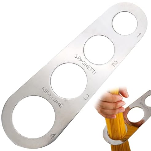 GHPKOTW Edelstahl Spaghetti Messen Mit 4 Messlöchern, Edelstahl Spaghetti Vermesser, Küchenhelfer Werkzeuge Spaghetti Portionierer, Spaghettimaß, Edelstahl Pasta Maßnahme