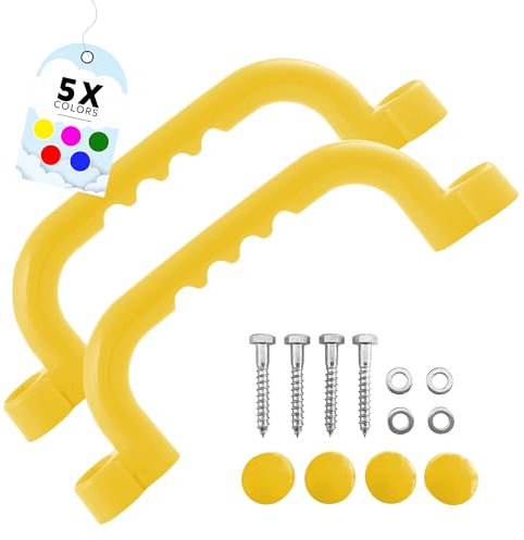 GO!elements Haltegriff und Spielhaus Zubehör Outdoor | Paarweise (2 Stück) | Klettergriffe Kinder Outdoor | Haltegriffe Spielturm oder Baumhaus Zubehör inkl. Befestigungsmaterial