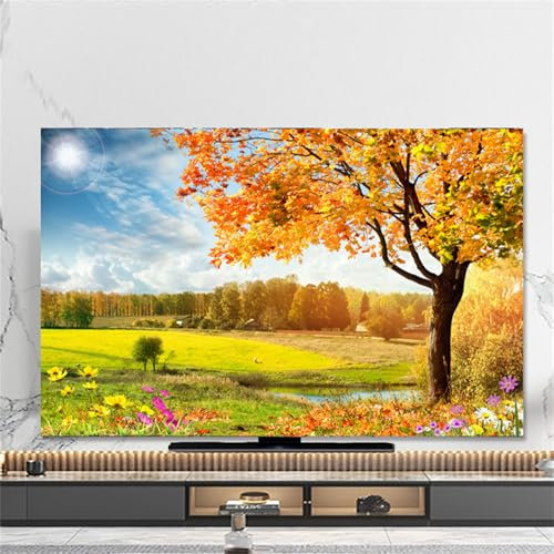 Hixingo TV Abdeckung Staubschutzhülle, 3D Wald Muster TV Staubschutzhülle 32-80inch TV Abdeckung Schutzhülle Fernseher Fernsehabdeckung Universal TV Schutzhülle (75inch,Wald)