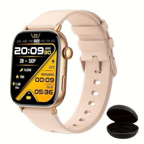COLMI Reloj Inteligente C8 MAX, Unisex, Smartwatch para Fitness con Pantalla Táctil IPS, 1.93 Pulgadas, Resistente al Agua IP68, 5-10 Días de Batería, Compatible con Android & iOS (Dorado)