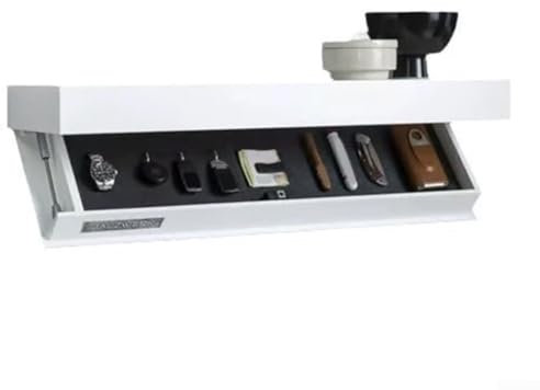 Wandmontiertes Regal, zum Verbergen von Möbeln, schwebende Aufbewahrungsregale, Holzregal, Geheimnisfach, Heimbüro, Organizer (weiß)