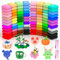 AUAUY Modelliermasse-Set, Knete Starter Set, 96 Farben Lufttrocknende Magische Knete für Kinder, Modelliermasse Lufttrocknend, Art Polymer Clay Geschenk für Jungen und Mädchen im Alter von 3-12 Jahren