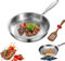 Poêle à Frire Titanium Martelé Pro avec Couvercle – Grande Poêle Titanium Antiadhésive pour Cuisine, Ultra-Résistante | Poêle Nutri pour Induction et Tout Type de Feux (Couvercle Non Inclus, M-28cm)