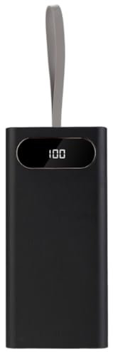 Vocdikficy DIY 28x18650 Batteriegehäuse 10W Powerbank-Gehäuse Batterien Abnehmbarer Aufbewahrungsboxhalter mit Campinglicht Schwarz