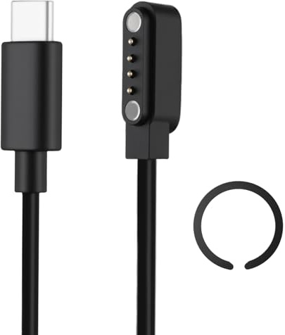 Aivane USB C Ladekabel Magnetisch Kompatibel mit PLAUD Note Pro AI/KI | 1m Typ C Tragbar Diktiergerät Ladegerät Magnetisches Ersatzkabel für Note AI/KI Sprachrekorder(7,62 mm Negro)