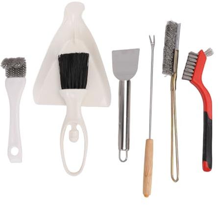 HELEVIA Vogelkäfig-Reinigungsbürsten-Set, Edelstahl-Vogelkot-Entferner-Schaber, Vogelkäfig-Zubehör, für die Reinigung von Sittich-Artikeln und Kleintierkäfigen