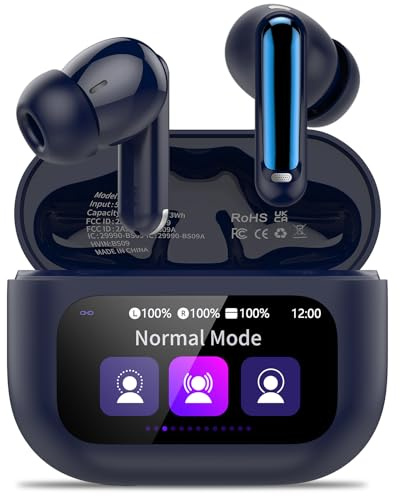 2026 Wireless Earbuds, Bluetooth 5.4 Headphones In Ear with Multifunctional Touch Screen, 48H HiFi Stereo Ear Buds with ANC/ENC Noise Cancelling/Transparency Mode, 5 EQ Modes, IPX7 Earphones for Sport