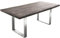 Esszimmertisch Edge Akazie Platin 200x100 XL Edelstahl Schmal Live-Edge