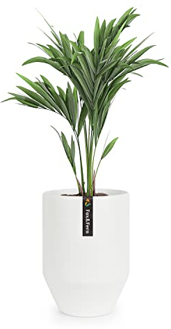 Fox&Fern Übertopf M - extra grosser Blumentopf inkl. Wasserabfluss - Blumentopf hoch 35cm - Übertöpfe für Zimmerpflanzen - Pflanzentopf groß auch für Outdoor geeigent - Plant Pot - Blumentopf weiß