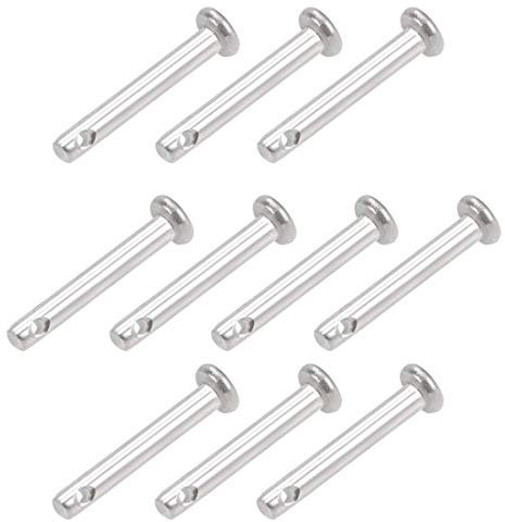 sourcing map 10x Gabelbolzen Scharnier Stift Einloch 3mm X 20mm Flachkopf 304 Edelstahl Verbindung