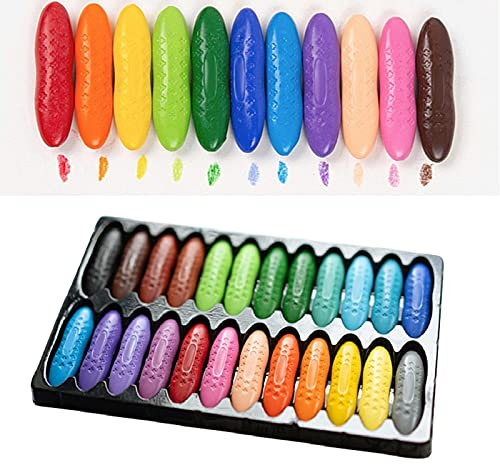 Toddler Wax Crayons, Erdnussstift Kreide 12/24 Arten Waschbar Sicher Farben für Kinder Graffiti Malerei Farbstift Schule Briefpapier Kunstbedarf