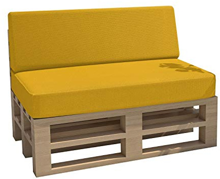 chilly pilley Palettenkissen Gartenkissen Wasserdicht Palettenauflage Palettenpolster Indoor Outdoor Waschbar Abnehmbar Sitzkissen Rückenkissen (2er Set, Gelb)