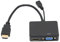 Adaptateur HDMI vers VGA HDMI, Répartiteur HDMI 1 Entrée HDMI VGA HDMI 2 Sorties, Convertisseur de Répartiteur HDMI vers HDMI VGA Double Affichage 1080P(Noir)