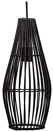 Pauleen 48199 Timber Love Pendelleuchte max. 20 Watt Schwarz Rattan, Metall E27