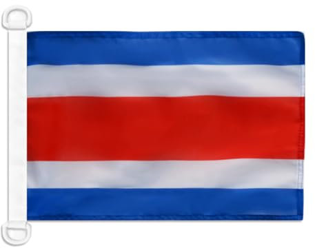 BANDERA NAUTICA PABELLÓN CIVIL COSTA RICA 45x30cm - Pabellón de conveniencia COSTARRICENSE - PABELLÓN NACIONAL 30 x 45 cm anillos - AZ FLAG