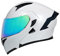 Woljay Casque intégral du visage moto casque modulaire Casque moto intégrée double visière pour adultes hommes femmes cyclomoteur DOT ECER22-05 (White-Multicolor Visor,L)