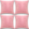 Yonous Lot de 4 housses de coussin décoratives en velours doux de qualité supérieure pour canapé, lit, chaise, rose, 45 x 45 cm