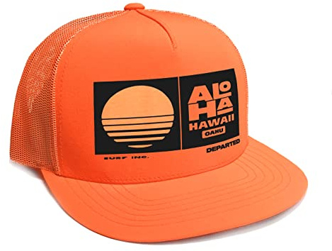 DEPARTED Herren Mesh Trucker Hat mit Print/Motiv - Snapback Cap - No. 371, neon orange