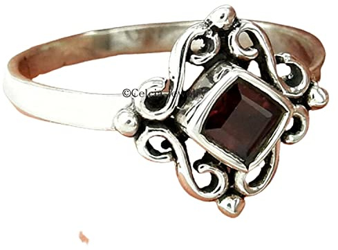 Amethyst Lila Edelstein Quadratischer Ring, Versprechensring, Zarter Pinky-Aussagering, Muttertagsgeschenke, Februar-Geburtsstein, Geschenke für Frauen, ihre Mutter, Ehefrau, Schwester
