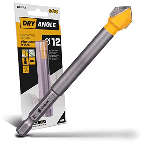 Amboss DryAngle - Broca para azulejos, cristal, cerámica, mango hexagonal para taladros, vidrio, azulejos de pared, tejas y cerámica
